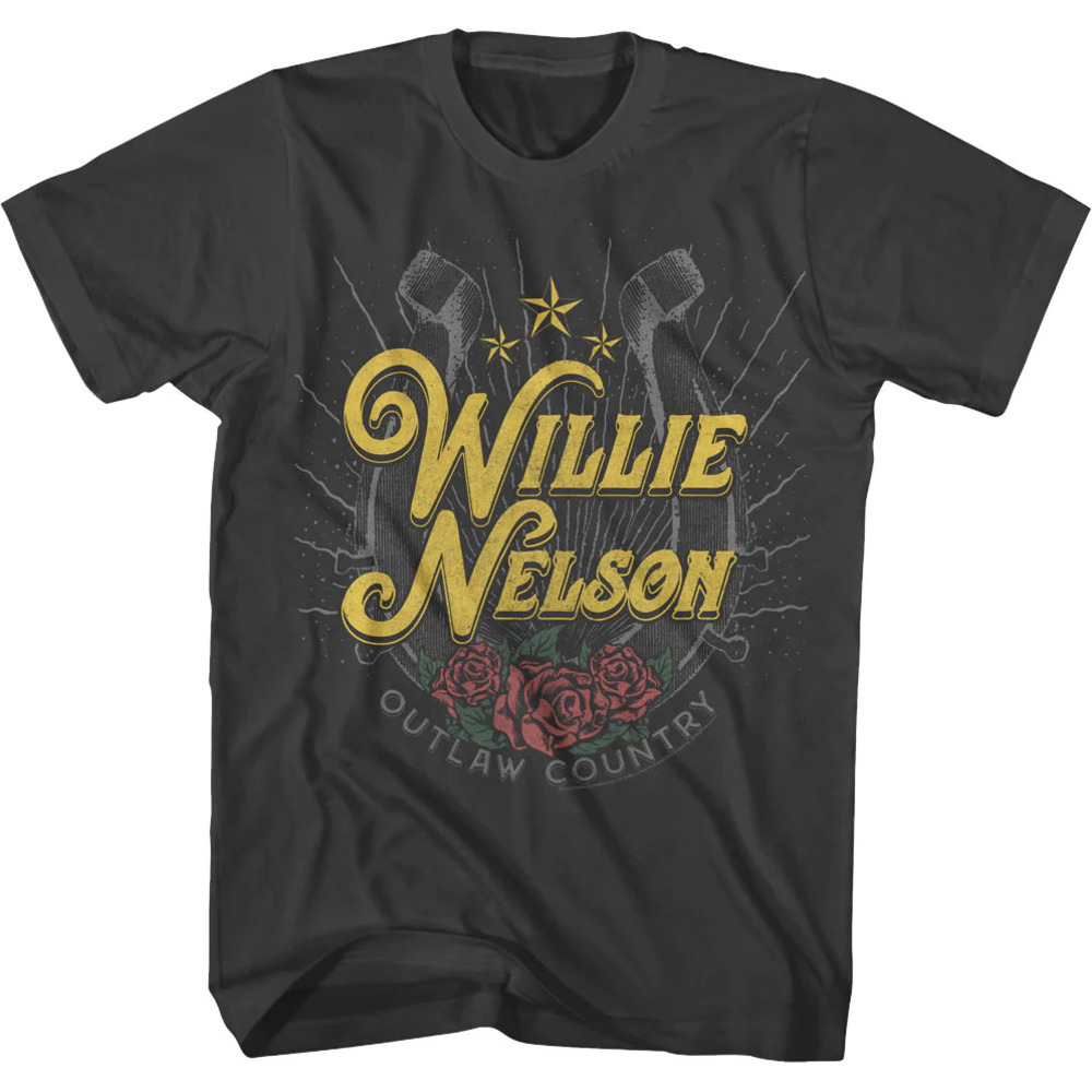 Outlaw Country Horseshoe Willie Nelson Tshirt